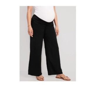 Old Navy Maternity Foldover-Waist Playa Soft-Spun Wide-Leg Pants